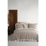 Macas Home Ruffle 100 Pamuklu Firfirli Ipligi Boyali Cift Kisilik Nevresim Takimi 200X220