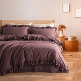 Macas Home Soft Cotton Boreas %100 Pamuklu Çift Kişilik Nevresim Takımı F1 - Mürdüm - 200 x 220 cm