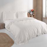 Macas Home Soft Cotton Daisy %100 Pamuklu Çift Kişilik Nevresim Takımı F1 - Beyaz