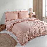 Macas Home Soft Cotton Sheri %100 Pamuklu Çift Kişilik Nevresim Takımı F1 - Somon