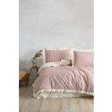 Macas Home Soil Cherry 100 Pamuklu Firfirli Ipligi Boyali Cift Kisilik Nevresim Takimi 200*220