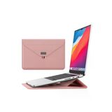 Macbook Air 13.6 Inç M2-M3 Çip 2022/2024 A2681 A3113 Uyumlu Deri Tasarım Standlı Taşıma Çanta 13 - 14,9 İnç Siyah