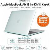MacBook Air 13 Inç Kılıf A1369 A1466 Uyumlu Şeffaf Kristal Hard Case Sert Koruyucu Kapak Ince Hafif Çizilme Korumalı 2010-2017 Açık Yeşil