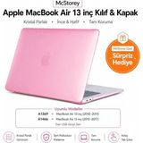 MacBook Air 13 Inç Kılıf A1369 A1466 Uyumlu Şeffaf Kristal Hard Case Sert Koruyucu Kapak Ince Hafif Çizilme Korumalı 2010-2017 Pembe