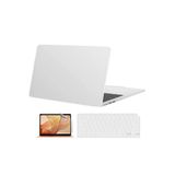Macbook Air 13 Inç M1 Çip A2337 Tam Uyumlu Alt Üst Kılıf + Klavye Kılıfı + Ekran Koruyucu Film Mat Şeffaf