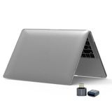 MacBook Air M1 13 inç Kılıf A2337 Uyumlu Sert Kapak | A2179 A1932 Hard Case Koruyucu Şeffaf Kapak – Parmak İzi Tutmaz Gri