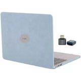 Macbook Air M1 Kılıf A2337 Uyumlu 13 İnç Kumaş Kaplama Sert Koruyucu Kapak A2179 A1932 Hard Case Açık Mavi
