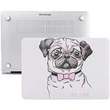 Macbook Air M1 Kılıfı 13 İnç A2337 A2179 A1932 Uyumlu Sert Kapak Hard Case Koruyucu Kılıf Gözlüklü Pug Köpek Desenli Uv Baskılı Çizilme