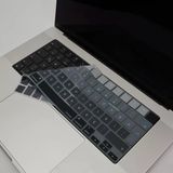 Macbook Klavye Koruyucu Silikon Kılıf Türkçe Q Baskılı Uk-Ters L-Enter Tipi Air 13,6-15,3 İnç Pro 14,2-16,2 İnç M1-M2-M3-M4 Pro Max Uyumlu Yıkanabilir Siyah Gri