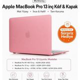 MacBook Pro 13 Inç M1 M2 Kılıf A2338 Uyumlu | Mat Sert Koruyucu Kapak Hard Case | A1706 A1708 A1989 A2159 A2251 A2289 Uyumlu Ince Hafif Buzlu Laptop Kılıfı Açık Pembe