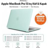 MacBook Pro 13 Inç M1 M2 Kılıf A2338 Uyumlu | Mat Sert Koruyucu Kapak Hard Case | A1706 A1708 A1989 A2159 A2251 A2289 Uyumlu Ince Hafif Buzlu Laptop Kılıfı Açık Yeşil