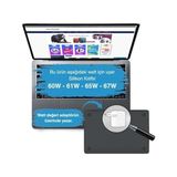 MacBook Pro 13 Inç M1-M2 Uyumlu Sert Koruyucu Kapak Şarj Aleti Kılıfı | 67W 61W Usb-C/magsafe 1–2 60W – 360° Çevresel Darbe Koruması, Kablo Organizerli Tasarım Şeffaf - Option-1