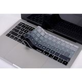 MacBook Pro 13 Inç ve MacBook 12 Inç Uyumlu Mcstorey Silikon Klavye Koruyucu | Türkçe Q Klavye Baskılı | Uk Ters L Enter (Iso) | Ombre Renkli | Ultra Ince Yıkanabilir Siyah Gri - Altın
