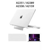 Macbook Pro 13 M1-M2 Çip A2251-A2289-A2338-A2159 Uyumlu Standlı Kılıf + Klavye Kılıfı Ekran Koruyucu Şeffaf
