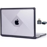 MacBook Pro 14.2 Inç Kılıf A2442 A2779 A2918 A2992 A3112 A3401 A3185 A3434 A3426 A3427 Uyumlu Darbe Korumalı Şeffaf Sert Kılıf Shockproof Hybrid Hard Case Siyah