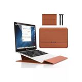 Macbook Pro 14 İnç M3 / M3 Pro / M3 Max A2992 Uyumlu Deri Mıknatıslı Tasarım Standlı Çanta 13 - 14,9 İnç Rose Gold