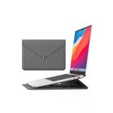 Macbook Pro 14 İnç M3 / M3 Pro / M3 Max A2992 Uyumlu Deri Tasarım Standlı Taşıma Çanta 13 - 14,9 İnç Pembe
