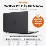 Macbook Pro 15 Mat Kılıf A1707 A1990 Uyumlu Sert Tpu Kılıf İnce Hafif Koruyucu Kapak 2016-2019 Şeffaf Siyah