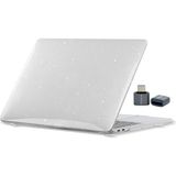 MacBook Pro 16.2 Inç Kılıf A2485 A2780 A2991 A3403 A3186 A3428 A3429 Uyumlu Simli Kristal Parlak Siyah Hard Case Şeffaf Sert Kapak Ince Koruyucu