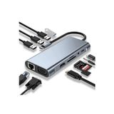 Macbook Pro Air Type C Hub Pd Şarj Hdmı Sd Network Vga Girişli 11 In 1 Hub Çevirici Dönüştürücü