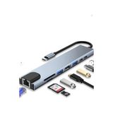 Macbook Pro Air Usb Type-c Hub Dönüştürücü Çevirici Çoklayıcı Usb Hdmı Micro Sd 8 Girişli-4961