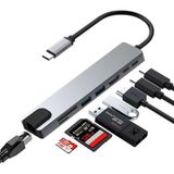 MacBook Pro Air Uyumlu Yüksek Hızlı 8 In 1 Hub (USB/HDMI/TF SD/SD/PD/ETHERNET) Dönüştürücü Çevirici