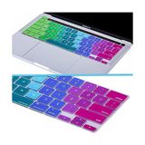 MacBook Pro Türkçe Q Çeviri Klavye Koruyucu Us Ansı Amerikan Düz Enter A2338 M1 M2 A2251 A2289 A2141 Uyumlu Silikon Keyboard Cover Touch Bar Pembe Yeşil