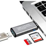 Macbook, Type-C Portlu Telefon, Tablet, Bilgisayar, Uyumlu Type-C To USB 3.0 Sd Micro Sd Kart Okuyuc