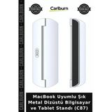 Macbook Uyumlu Şık Metal Dizüstü Bilgisayar Ve Tablet Standı (C87) Cihaz Tutucu Masaüstü Stant