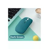 Macbook/Huawei/Samsung/Lenovo Uyumlu Şarj Edilebilir Sessiz Mouse Wifi Kablosuz Mouse Fare Koyu Yeşil
