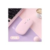 Macbook/Huawei/Samsung/Lenovo Uyumlu Şarj Edilebilir Sessiz Mouse Wifi Kablosuz Mouse Fare Pembe