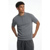 Maccali Erkek Çizgili Triko Rahat Kalıp Füme Polo Yaka T Shirt
