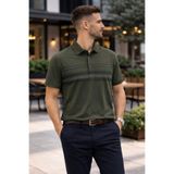Maccali Erkek Comfort Fit Desenli Haki Polo Yaka Tişört