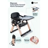 Maccon Portatif Mama Sandalyesi - Siyah - Altın