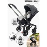 Maccon Serena 4 In 1; Ana Kucağı & Oto Koltuğa Dönüşen Çift Yönlü Bebek Arabası - Gri