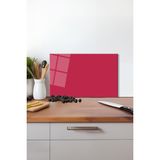 Macenta Rengi Cam Kesme Tahtası, Silikon Ayaklı, Isıya Kırılmaya Dayanıklı, Sunum Kesim Tablası - 30 x 45 cm