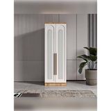 Macera Mobilya 2 Kapaklı Komple Mdf Ceviz Detaylı Beyaz Gardırop 206X70X55 Genç Ve Yatak Odası - Beyaz - Ceviz
