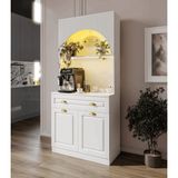Macera Mobilya Armoni Gold Mini Kahve Köşesi Komple Mdf - Beyaz