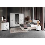 Macera Mobilya Sanat 6 Kapılı Komple Mdf Beyaz Yatak Odası Takımı
