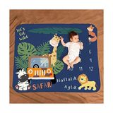 Macerası Aylık | Haftalık Bebek Hediyesi Fotoğraf Çekim Battaniyesi 100X120 cm - 0 Siyah - --