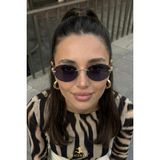 Macerati Cartiess Unisex Elips Siyah Gold Çerçeveli Ultra Hafif UV400 Filtreli Güneş Gözlüğü - Siyah - Altın