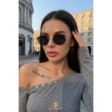 Macerati Cartiess Unisex Elips Siyah Gümüş Çerçeveli Ultra Hafif UV400 Filtreli Güneş Gözlüğü - Siyah - Gümüş