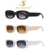 Macerati Chunky Frame Vintage 3lü Set Siyah Krem Beyaz Güneş Gözlüğü - Renkli