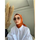 Macerati Kadın Kare Kristal Kahverengi Organik Güneş Gözlüğü - Altın - Kahverengi