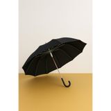 MACERATİ Kaliteli Siyah Kırılmaz Şemsiye Ahşap Sap 12 Telli Umbrella