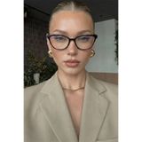 MACERATİ Melone Cat Eye Optik Uyumlu Ultra Hafif Siyah Çerçeveli Kadın Mavi Işık Korumalı Gözlüğü