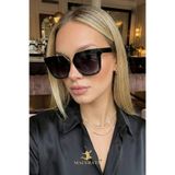 MACERATİ Selin Siyah Kare Gold Detaylı Ultra Hafif UV400 Filtreli Kadın Güneş Gözlüğü