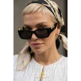 Macerati Sezzy Unisex Siyah Kare Çerçeve Vintage UV400 Güneş Gözlüğü