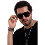 Macerati Unisex Güneş Gözlüğü UV Filtreli Siyah Kemik Çerçeve ile 50 mm Ekartman