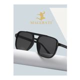 MACERATİ Unisex Vintage Siyah Güneş Gözlüğü